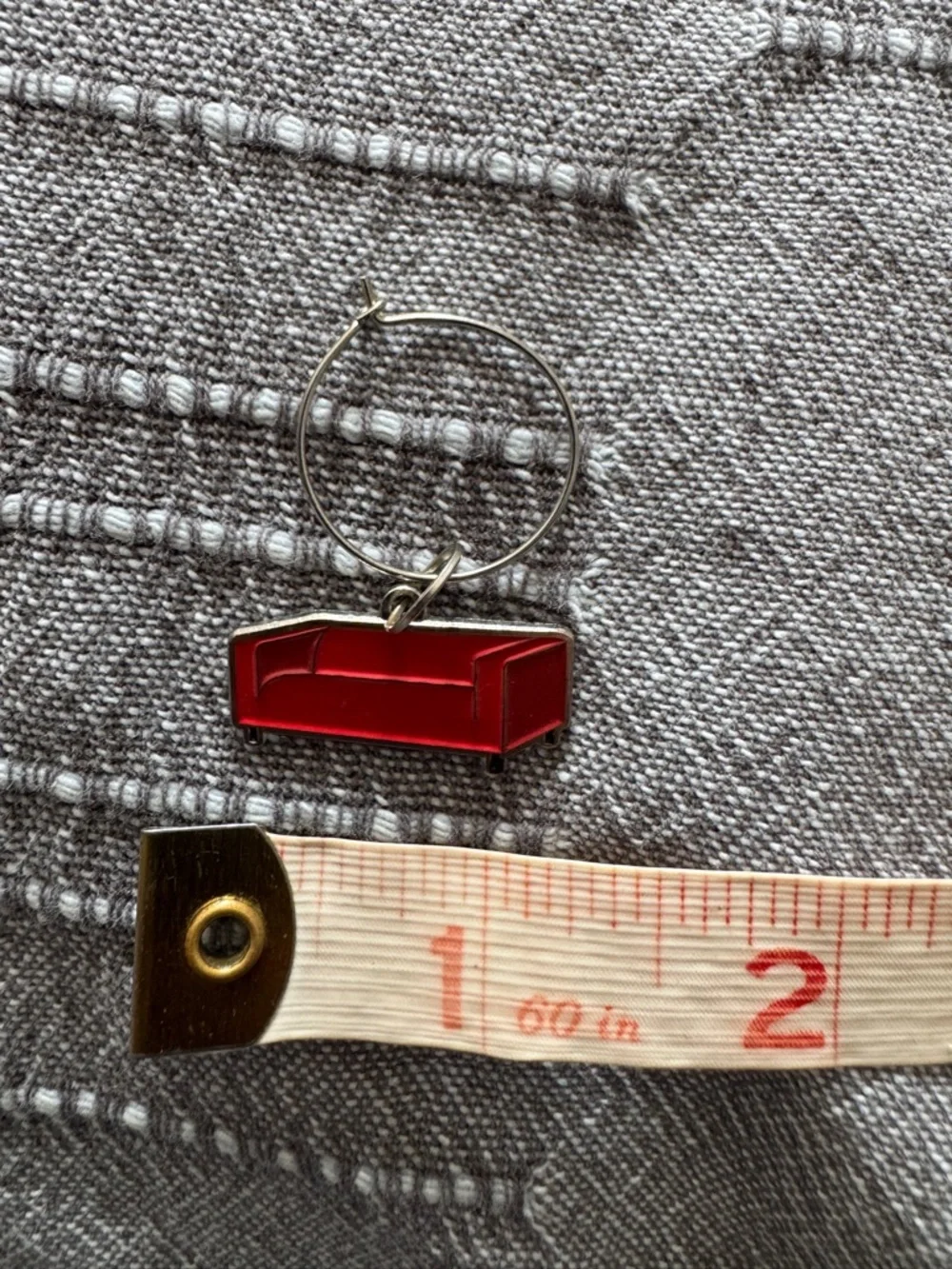 1 x Ikea Red Sofa Couch Enamel Charm